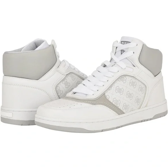 New Guess White and Gray High-Top Sneakers Sz 13